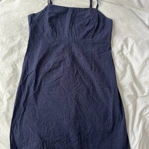 Navy Pinstripe Dress